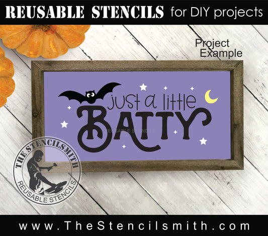 CLEARANCE #9681 Just A Little Batty Stencil - XS - 10mil white mylar