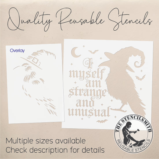 9698 I Myself Am Strange And Unusual Crow Stencil