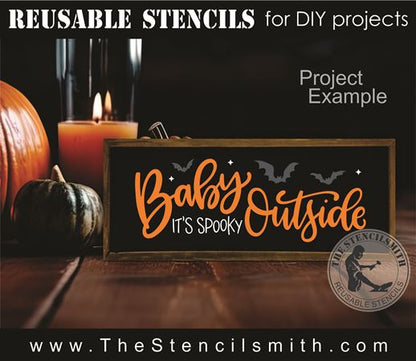 9703 baby it's spooky outside stencil - The Stencilsmith