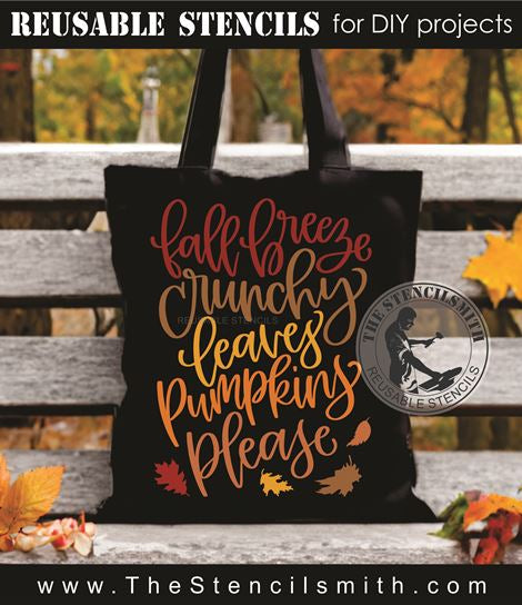 9705 Fall Breeze Crunchy Leaves Stencil - The Stencilsmith