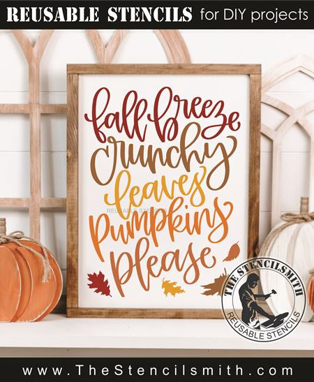 9705 Fall Breeze Crunchy Leaves Stencil - The Stencilsmith