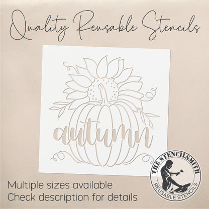 9712 Autumn Pumpkin Sunflower Stencil