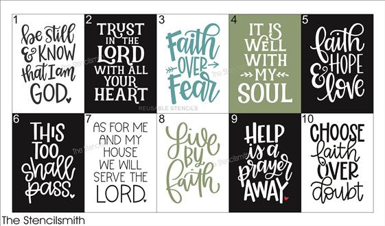 9715 Faith mini stencils