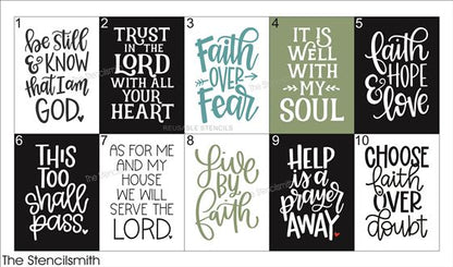9715 Faith mini stencils