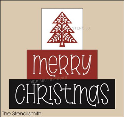 9722 merry christmas - BLOCK set stencils - The Stencilsmith