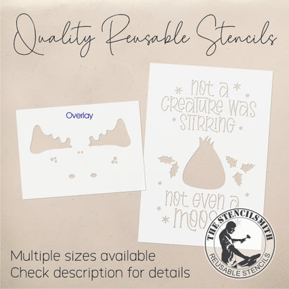 9723 Not A Creature Was Stirring Moose Stencil