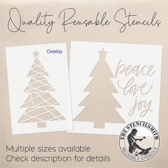 9725 Peace Joy Love Tree Stencil