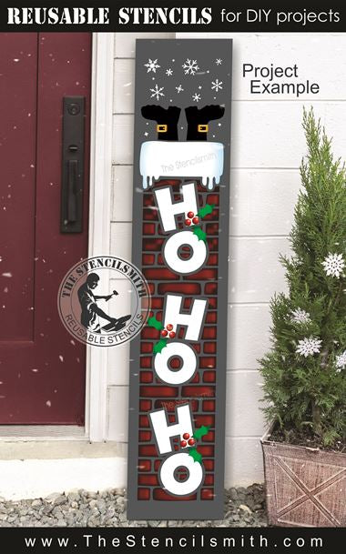 9730 Ho Ho Ho chimney leaner stencil - The Stencilsmith