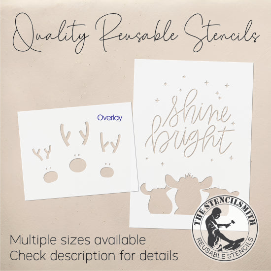9733 Shine Bright Reindeer Stencil