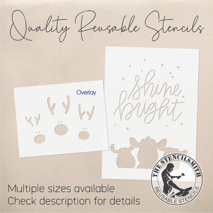 9733 Shine Bright Reindeer Stencil