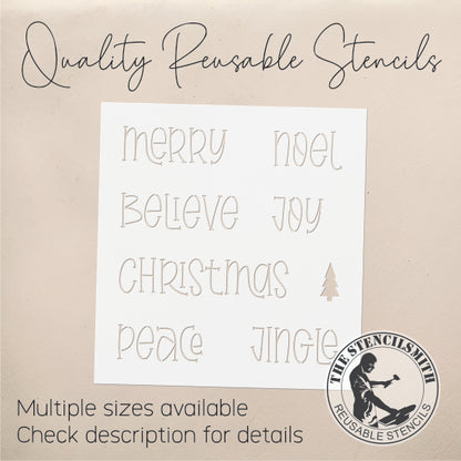 9734 Christmas Words Stencil