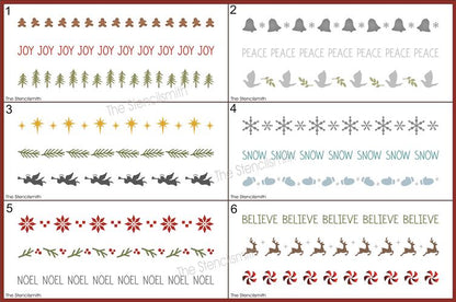 9735 - Christmas Border Stencils - The Stencilsmith