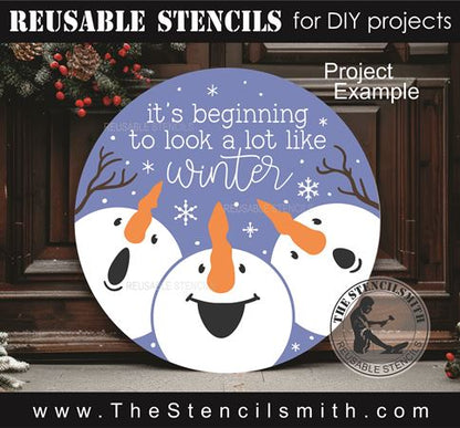 9743 It's beginning to look a lot like winter stencil - The Stencilsmith