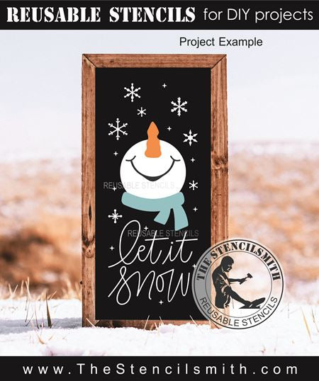 9745 Let it Snow snowman stencil