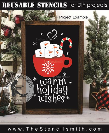 9751 warm holiday wishes stencil - The Stencilsmith