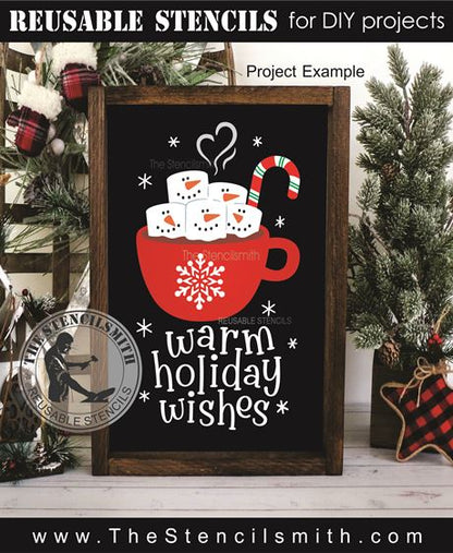 9751 warm holiday wishes stencil - The Stencilsmith
