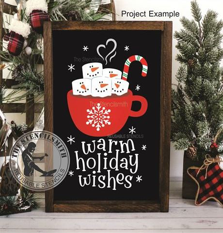 9751 Warm Holiday Wishes Stencil - The Stencilsmith