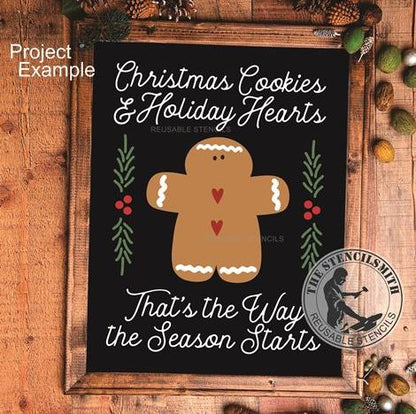 9762 Christmas Cookies & Holiday Hearts Stencil