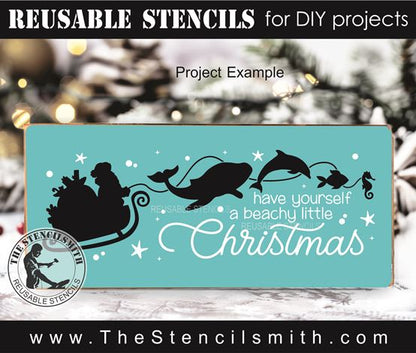 9769 - have yourself a beachy little christmas stencil - The Stencilsmith