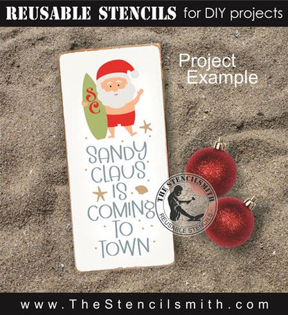 9772 Sandy Claus is coming to town stencil - The Stencilsmith