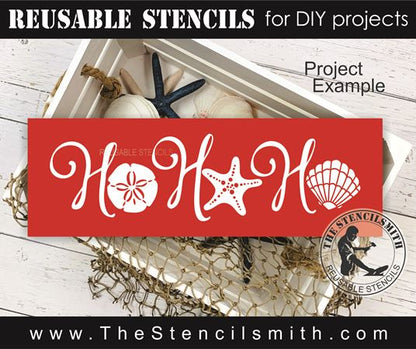 9774 Ho Ho Ho seashells stencil - The Stencilsmith