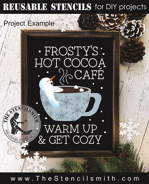 9775 Frosty's Hot Cocoa Cafe Stencil - The Stencilsmith