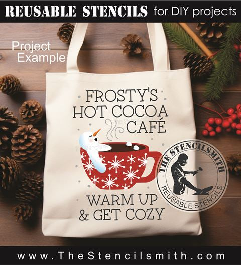 9775 Frosty's Hot Cocoa Cafe Stencil - The Stencilsmith