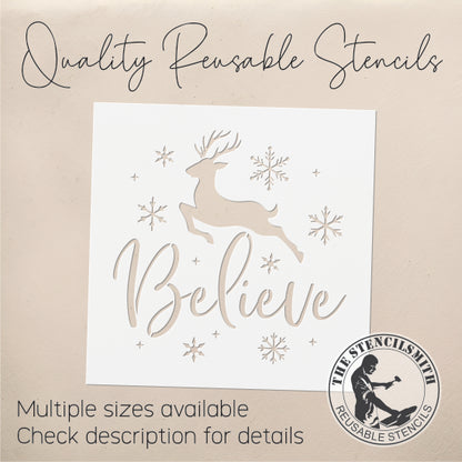 9780 Believe Reindeer Stencil