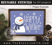 9801 Happy Winter snowman stencil