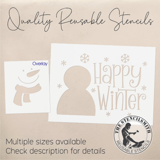 9801 Happy Winter Snowman Stencil