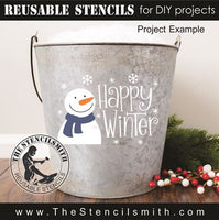 9801 Happy Winter snowman stencil