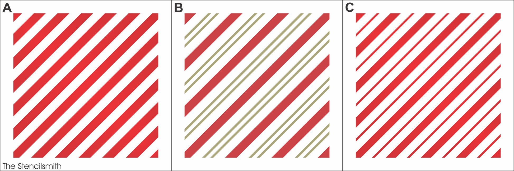 9807 Candy Cane Stripe Stencils - The Stencilsmith