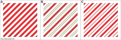 9807 Candy Cane Stripe Stencils - The Stencilsmith