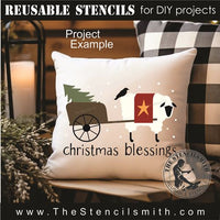 9816 christmas blessings sheep stencil