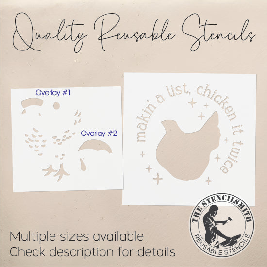 9822 Makin' A List Chicken It Twice Stencil - The Stencilsmith