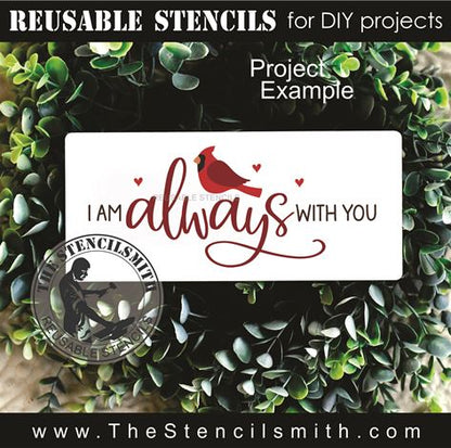 9826 I am always with you cardinal stencil - The Stencilsmith