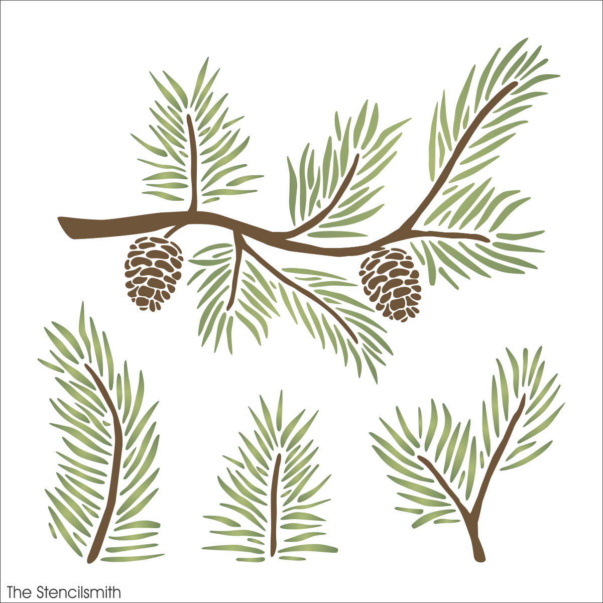 9827 Pine Branches Stencil - The Stencilsmith