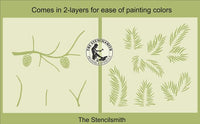 9827 Pine Branches stencil