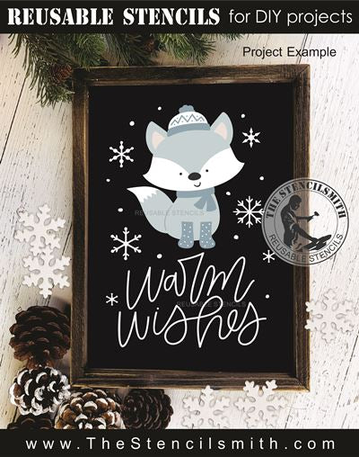 9828 Warm Wishes Fox Stencil - The Stencilsmith
