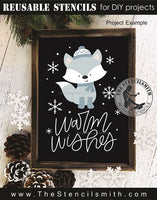 9828 Warm Wishes Fox Stencil