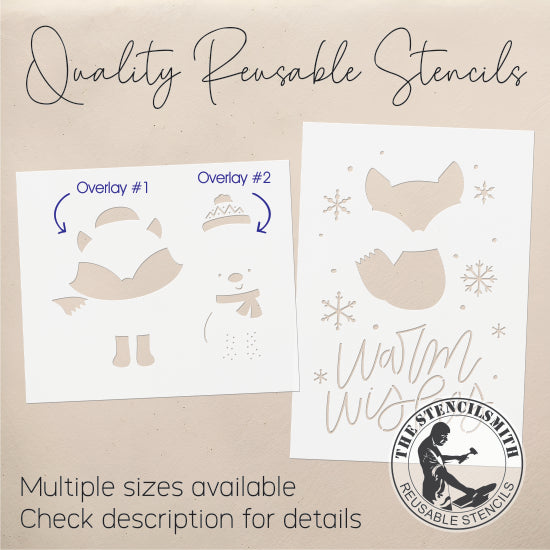9828 Warm Wishes Fox Stencil - The Stencilsmith