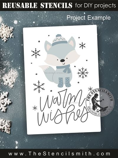 9828 Warm Wishes Fox Stencil - The Stencilsmith