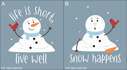 9831 Melting Snowman Stencils