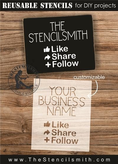 9832 Business Name Social Media Stencil - The Stencilsmith