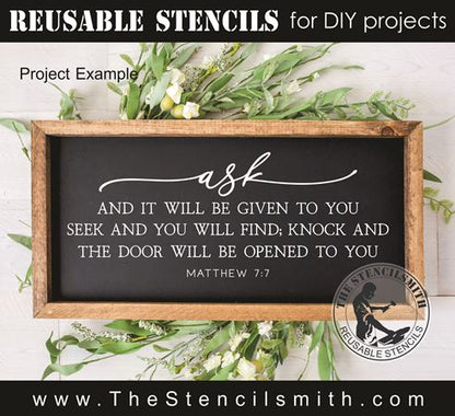 9834 Ask and it will be given scripture stencil - The Stencilsmith