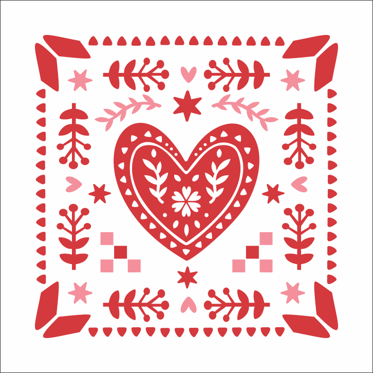 9835 Nordic Heart Decorative Stencil - The Stencilsmith