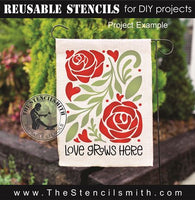 9825 Love Grows Here stencil