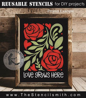 9825 Love Grows Here stencil