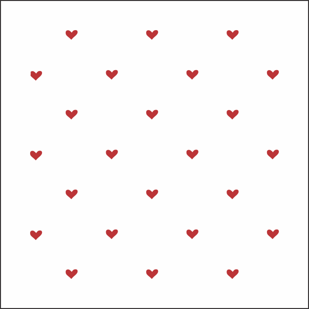 CLEARANCE #9840 Heart Pattern Stencils - XXS - 10mil white mylar