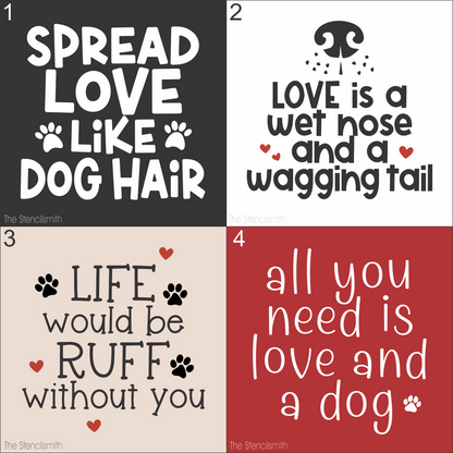 9844 Dog Love Mini Stencils - The Stencilsmith
